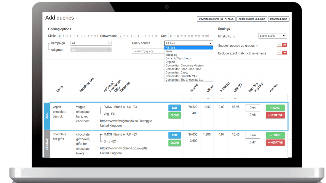 Add Queries Tool