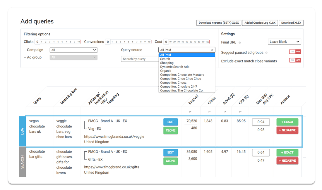 Add Queries Tool